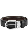 Horseshoe Buckle Reversible Leather Belt Black Brown - MONTBLANC - BALAAN 3