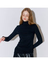 Women's Slit Ribbed Jersey Turtleneck Black - OPENING SUNSHINE - BALAAN 3