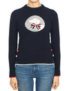 Hector Bow Virgin Wool Knit Top Navy - THOM BROWNE - BALAAN 2