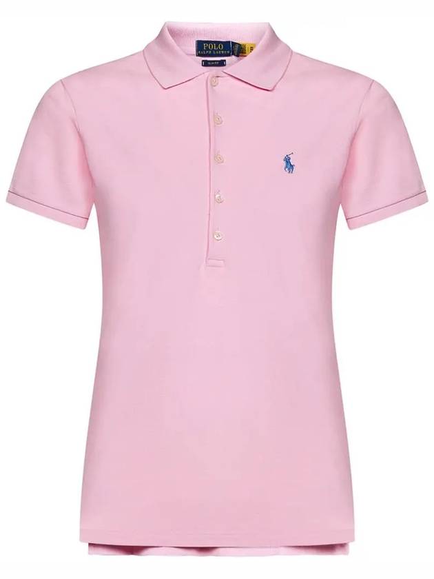 Women's Julie Embroidered Logo Short Sleeve Polo Shirt Caramel Pink - POLO RALPH LAUREN - BALAAN 3