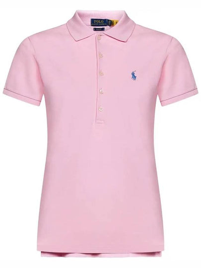 Women's Julie Embroidered Logo Short Sleeve Polo Shirt Caramel Pink - POLO RALPH LAUREN - BALAAN 2