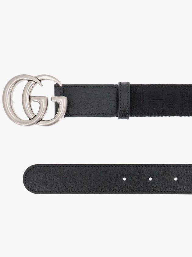 GG Marmont Leather Belt Black - GUCCI - BALAAN 4