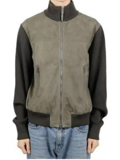 Suede Zip Up Jacket Grey - TOM FORD - BALAAN 2