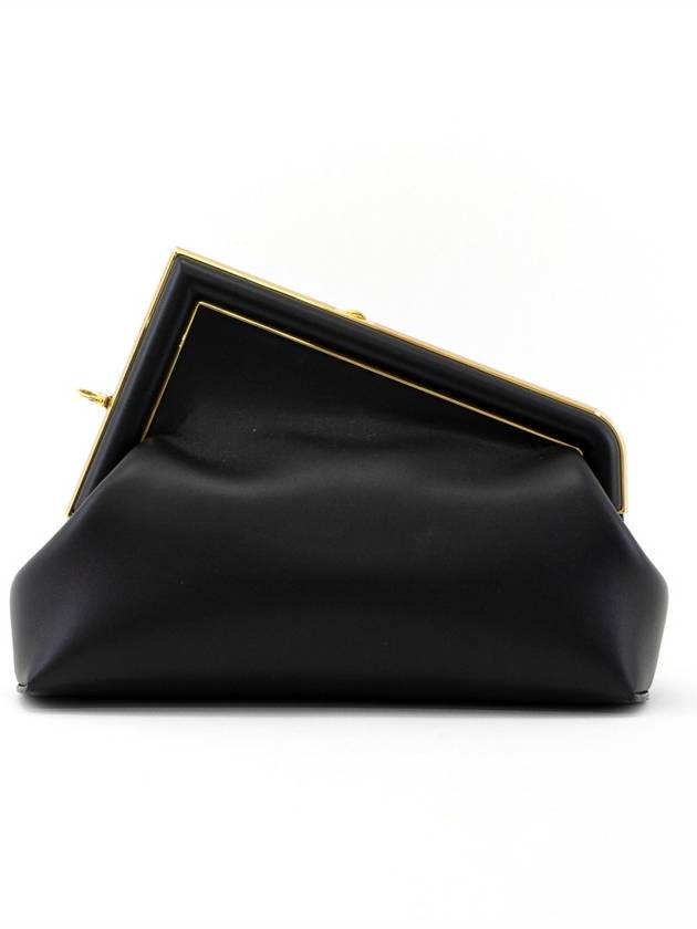 First Midi Leather Shoulder Bag Black - FENDI - BALAAN 6