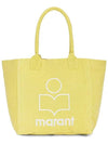 Yenky Embroidered Logo Shopper Tote Bag Yellow - ISABEL MARANT - BALAAN 3