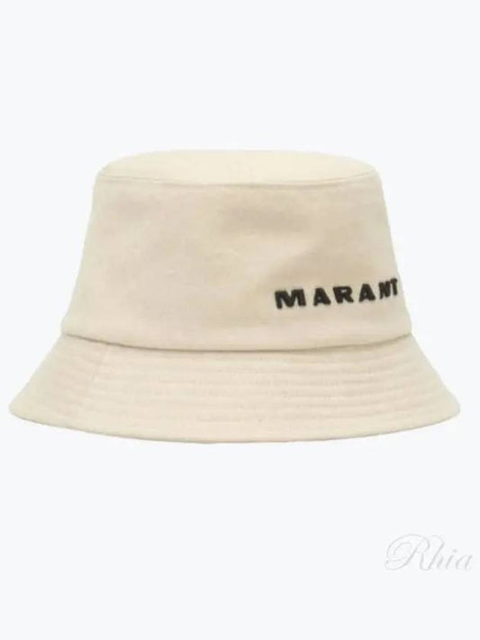 Embroidered Logo Bucket Hat Ecru Black - ISABEL MARANT - BALAAN 2