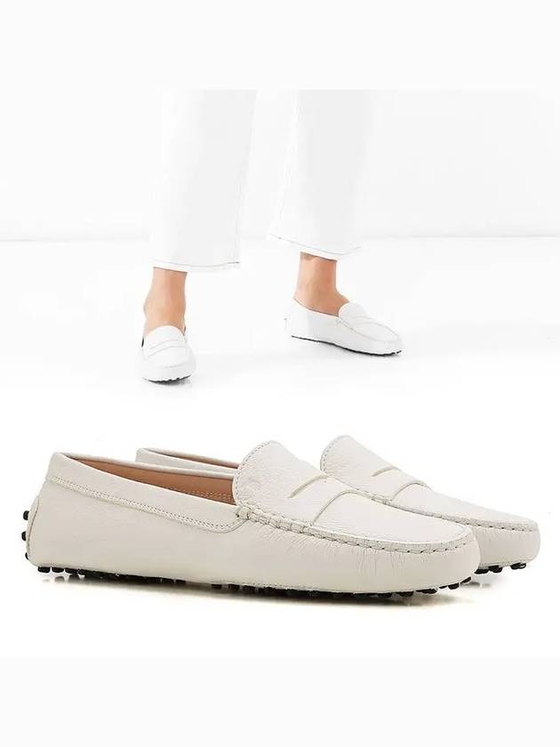 Women's Gommino Leather Driving Shoes White - TOD'S - BALAAN.