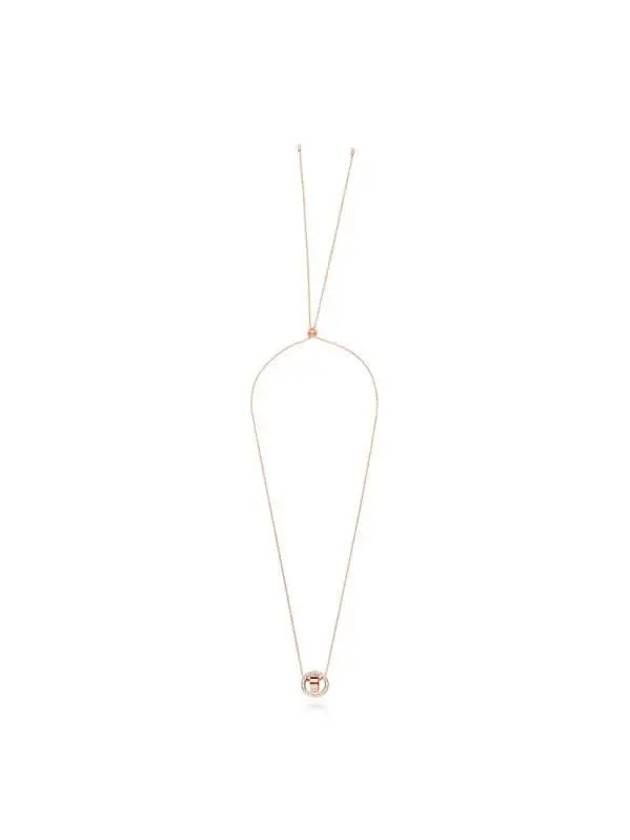 Dextera Circle Pendant Necklace Rose Gold - SWAROVSKI - BALAAN 3