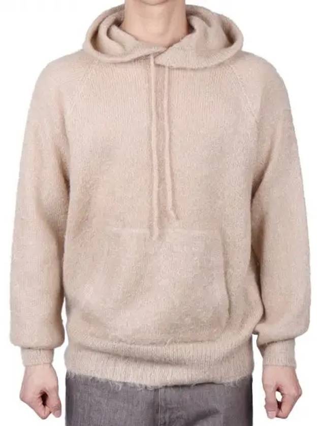 Men s Brushed Super Kid Mohair Hoodie Beige A23AP01KM 1120983 - AURALEE - BALAAN 1