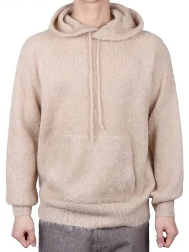 Men s Brushed Super Kid Mohair Hoodie Beige A23AP01KM 1120983 - AURALEE - BALAAN 1