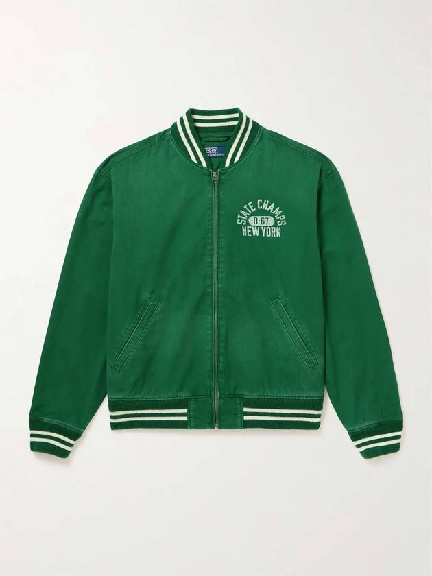 Varsity Bomber Jacket Green - POLO RALPH LAUREN - BALAAN 2