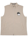 Bucket logo woven vest BEIGE MAN - MALBON GOLF - BALAAN 1