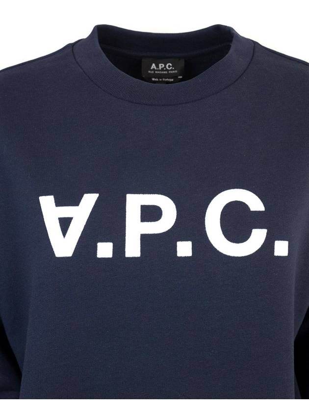 Elisa Logo Print Sweatshirt Navy - A.P.C. - BALAAN 4