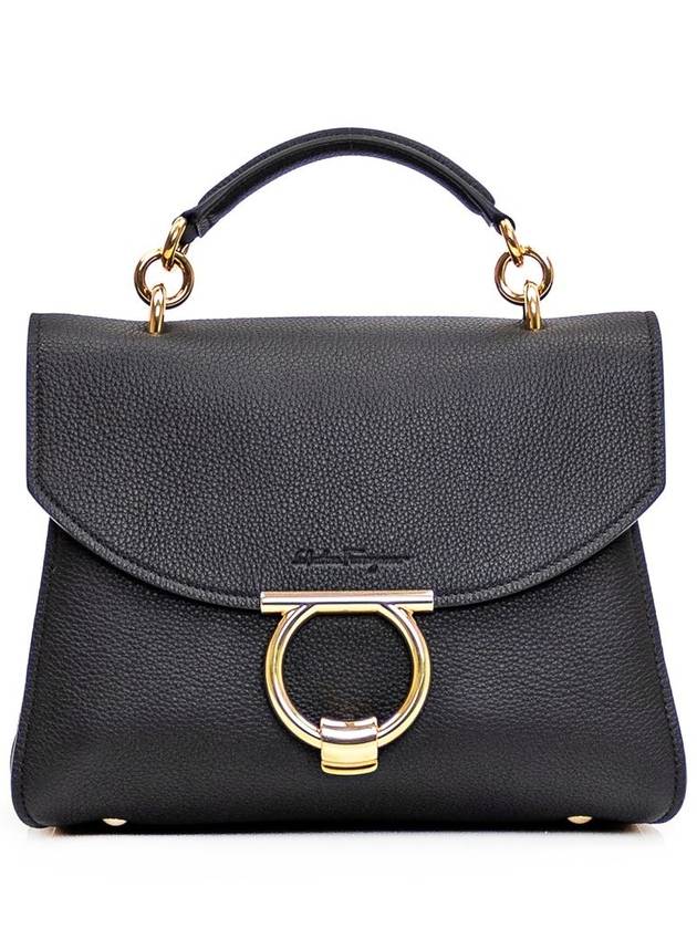 Gancini Small Tote Bag Black - SALVATORE FERRAGAMO - BALAAN 2