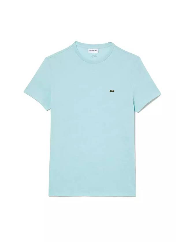 Crew Neck Pima Cotton Jersey Short Sleeve T-Shirt Light Green - LACOSTE - BALAAN 1