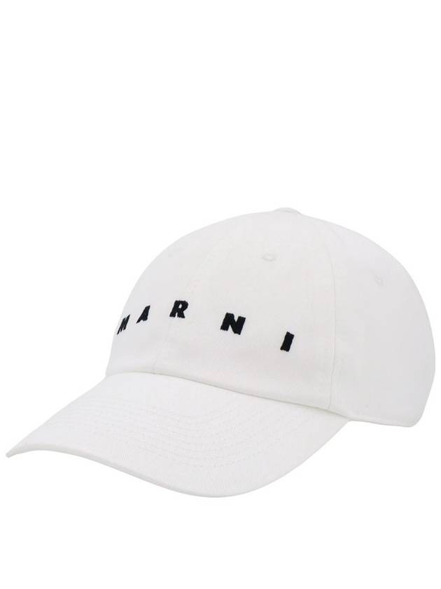 Embroidered Logo Ball Cap White - MARNI - BALAAN 4