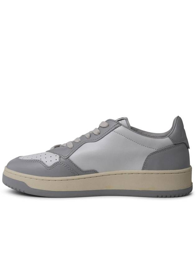 Men's Medalist Low Leather Sneakers Grey White - AUTRY - BALAAN 4