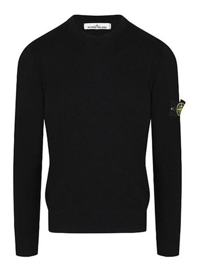 Wappen Patch Cotton Knit Top Black - STONE ISLAND - BALAAN 2