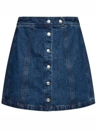 Women's Poppy Front Button Denim A-Line Skirt Blue - A.P.C. - BALAAN 2