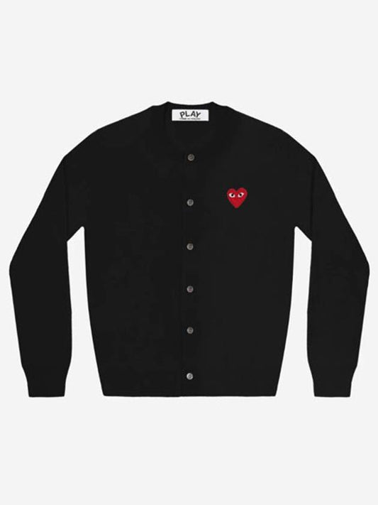 Red Heart Waffen Cardigan Black - COMME DES GARCONS - BALAAN 2