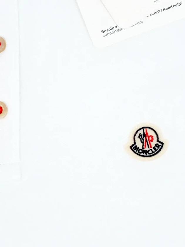 Logo Patch Polo Shirt White - MONCLER - BALAAN 5