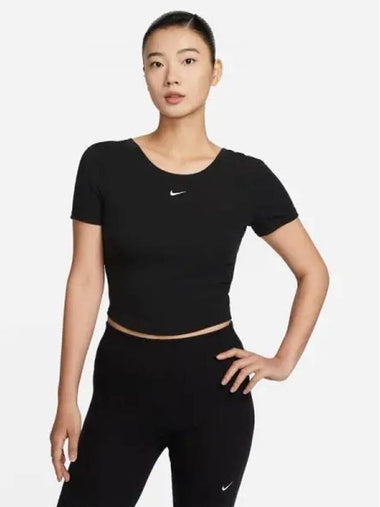 Women s Sportswear Chill Knit Tight Scoop Bag Short Sleeve Mini Ribbed Top 010 - NIKE - BALAAN 1