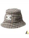 Triomphe Check Wool Bucket Hat Vanilla Grey Taupe - CELINE - BALAAN 2