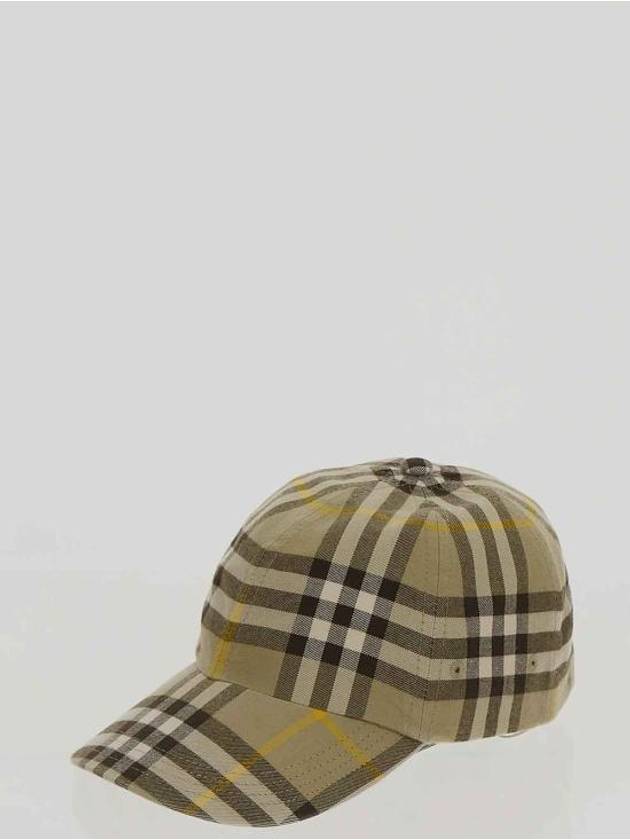 Check Cotton Base Ball Cap Beige - BURBERRY - BALAAN 3