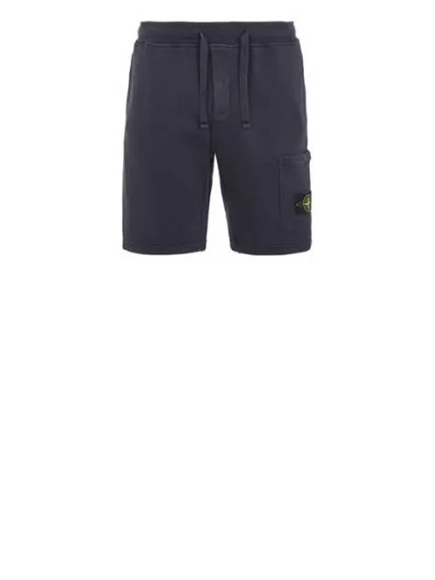 Cotton Fleece Cargo Bermuda Shorts Navy - STONE ISLAND - BALAAN 2