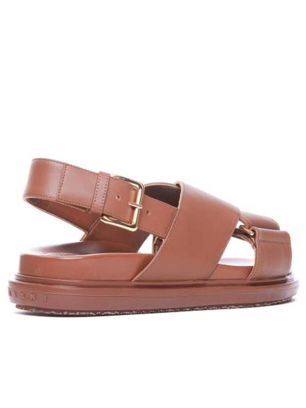 Fussbet Leather Sandals Brown - MARNI - BALAAN 3