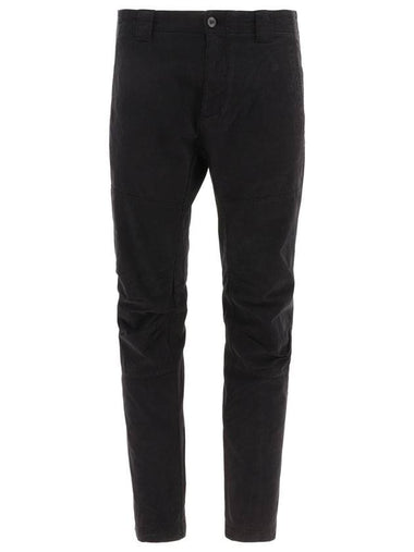 Stretch Sateen Straight Pants Black - CP COMPANY - BALAAN 1