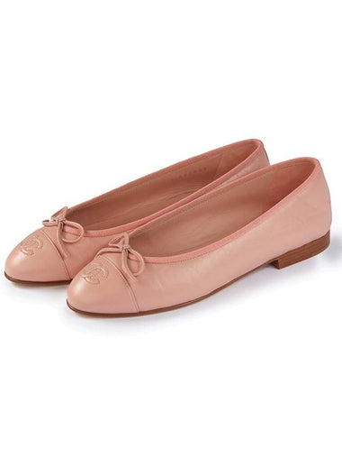 CC Logo Leather Ballerina Pink - CHANEL - BALAAN 1