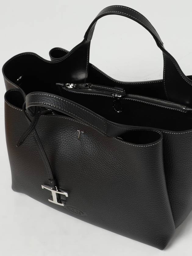 T Timeless Leather Mini Tote Bag Black - TOD'S - BALAAN 5