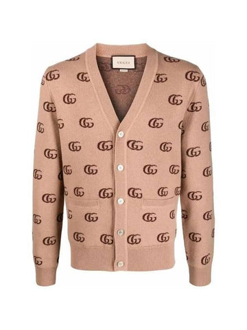 GG jacquard cashmere cardigan beige - GUCCI - BALAAN 1