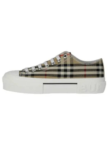 Checked Cotton Sneakers Archive Beige - BURBERRY - BALAAN 1