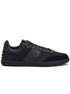 suede logo panel low-top sneakers black - TOD'S - BALAAN.