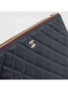 Medium Classic Clutch Bag Caviar Leather & Gold Black - CHANEL - BALAAN 8