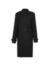 Women's Panel Detail Cashmere Wool Blend Trench Coat Black - BURBERRY - BALAAN 1