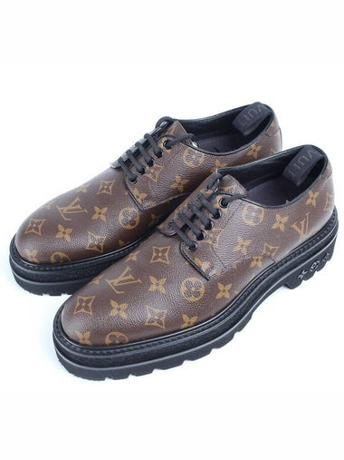 LV Black Ice Monogram Derby Shoes 6 5 255 - LOUIS VUITTON - BALAAN 1