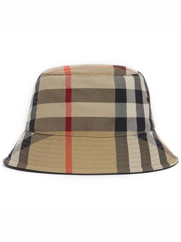 Check Pattern Cotton Bucket Hat Beige - BURBERRY - BALAAN.