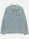 Pierre Oversized Shirt Bleach Denim Jacket Blue - A.P.C. - BALAAN 4