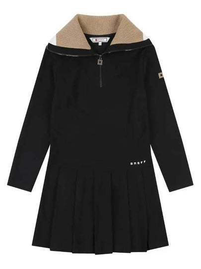 knit sailor collar pleated dress OF3003LBBLACK - ONOFF - BALAAN 2