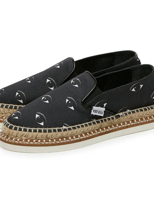 Women s Eye Printing Black Slip Ons 2ES398 F72 99 - KENZO - BALAAN 2