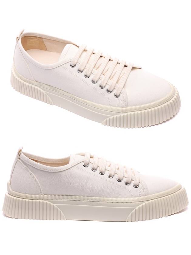 Canvas Low-Top Sneakers Ivory - AMI - BALAAN 3