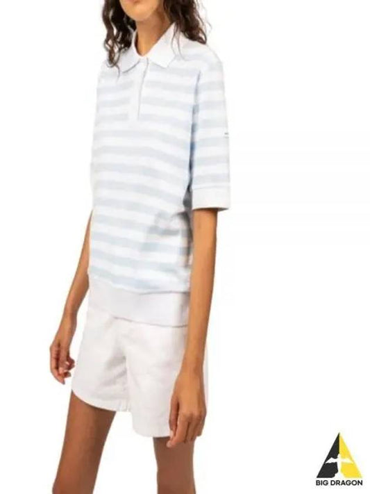 Carola Stripe Polo Shirt Blanc - SAINT JAMES - BALAAN 2