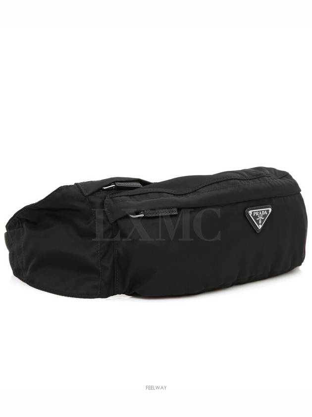 Triangle logo Re nylon Pocono black belt bag hip 2VL132 - PRADA - BALAAN 4