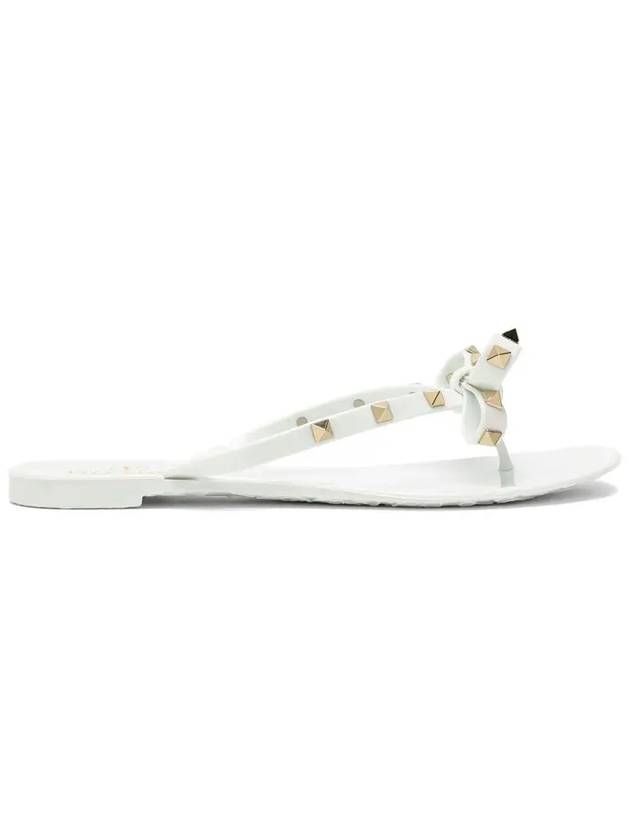 Rubber Rockstud Flip Flops White - VALENTINO - BALAAN 3