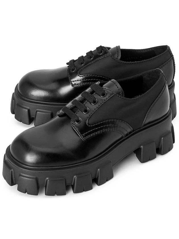 Monolith Lace-Up Loafers Black - PRADA - BALAAN.