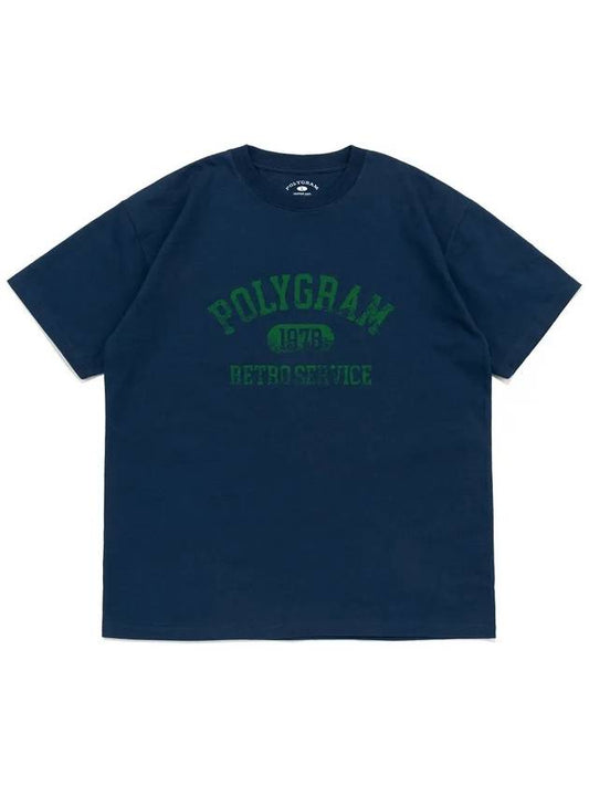 VINT RETRO SERVICE T SHIRTS DARK BLUE - POLYGRAM - BALAAN 1