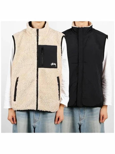 118528 BEIGE Sherpa Reversible Vest - STUSSY - BALAAN 2